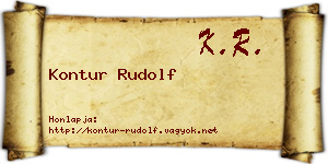 Kontur Rudolf névjegykártya